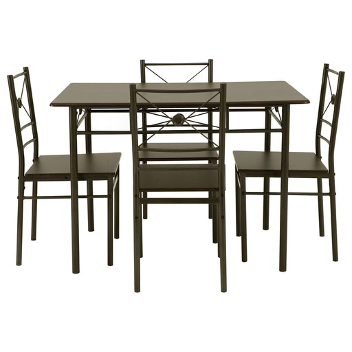 Anna 5-piece Rectangular Dining Set Dark Bronze - Visions in Furniture (La Mirada, CA)