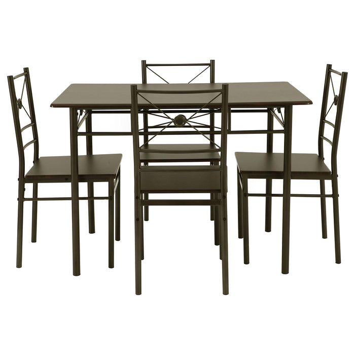 Anna 5-piece Rectangular Dining Set Dark Bronze - Visions in Furniture (La Mirada, CA)