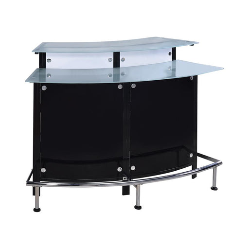 Keystone Glass Top Bar Unit Black - Visions in Furniture (La Mirada, CA)