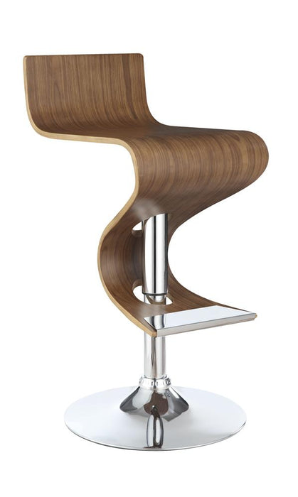 Covina Adjustable Bar Stool Walnut and Chrome - Visions in Furniture (La Mirada, CA)