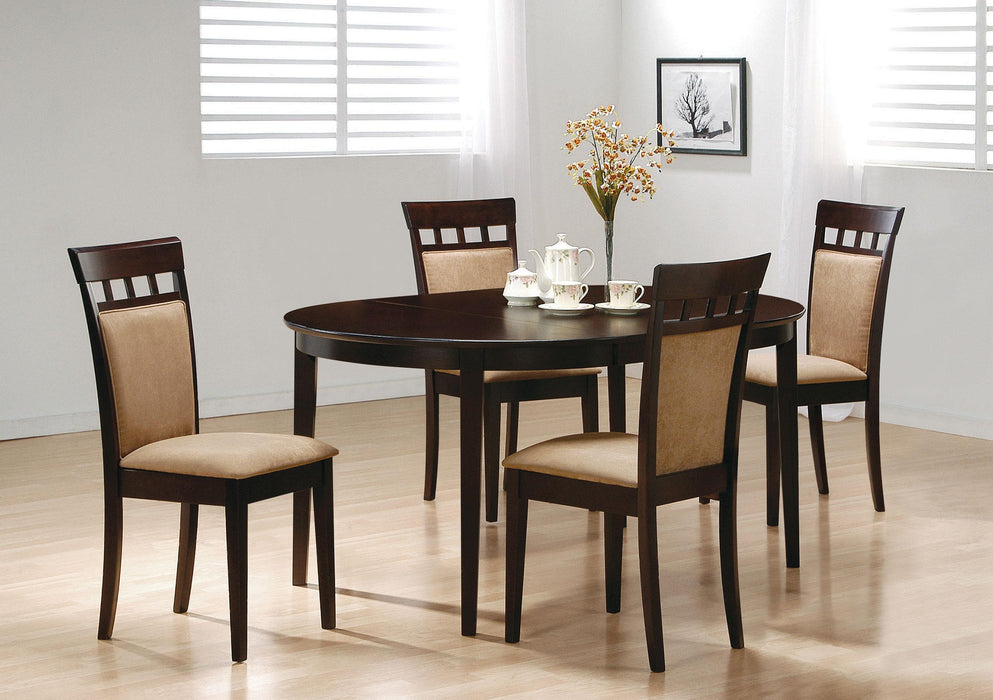 Gabriel 5-piece Extension Leaf Dining Table Set Cappuccino - Visions in Furniture (La Mirada, CA)