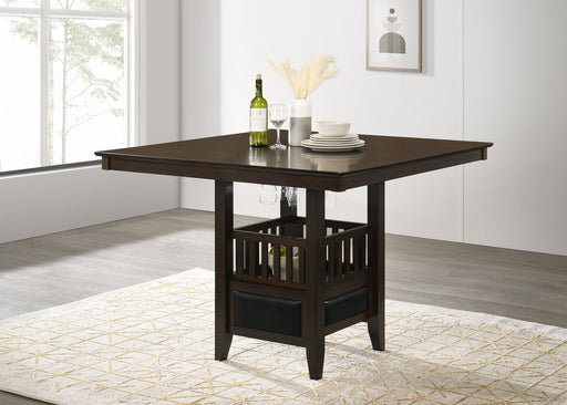 Jaden Square Counter Height Table with Storage Espresso - Visions in Furniture (La Mirada, CA)