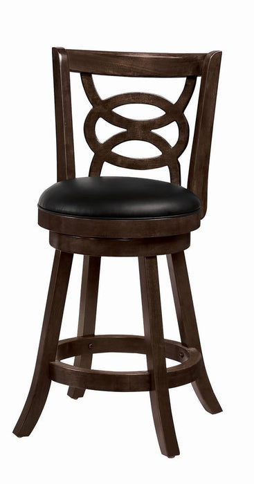 Calecita Swivel Counter Height Stools with Upholstered Seat Cappuccino (Set of 2) - Visions in Furniture (La Mirada, CA)
