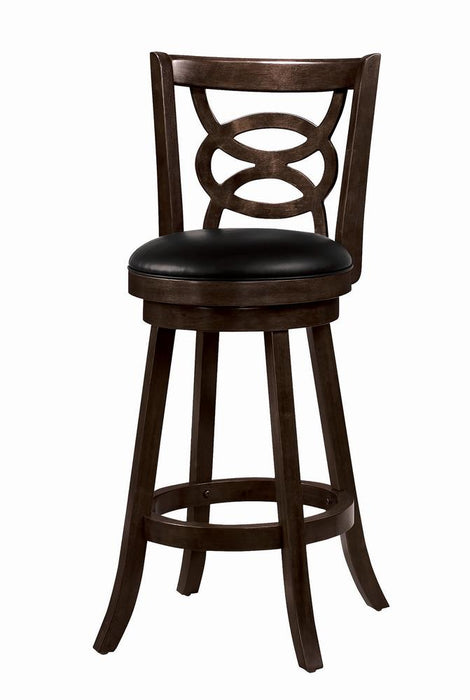 Calecita Swivel Bar Stools with Upholstered Seat Cappuccino (Set of 2) - Visions in Furniture (La Mirada, CA)