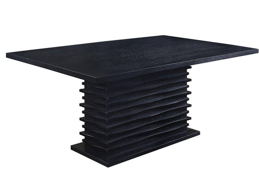 Stanton Rectangle Pedestal Dining Table Black - Visions in Furniture (La Mirada, CA)