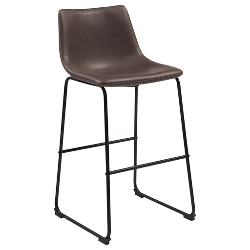 Michelle Armless Bar Stools Two-tone Brown and Black (Set of 2) - Visions in Furniture (La Mirada, CA)