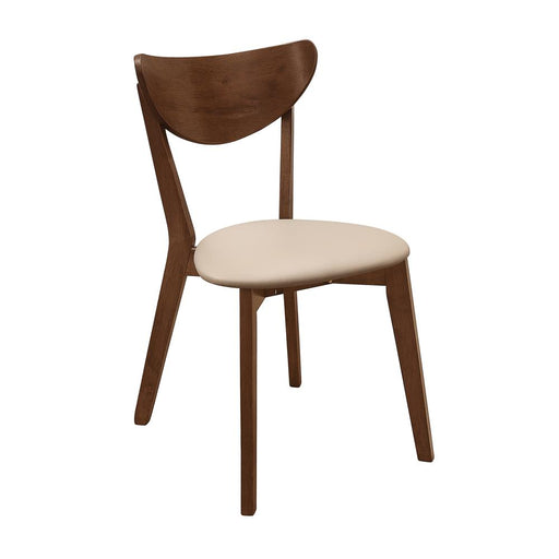 Kersey Dining Side Chairs with Curved Backs Beige and Chestnut (Set of 2) - Visions in Furniture (La Mirada, CA)