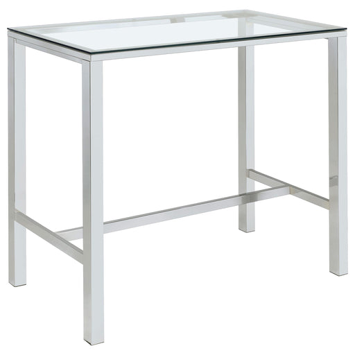 Tolbert Bar Table with Glass Top Chrome - Visions in Furniture (La Mirada, CA)