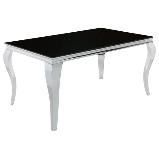 Carone Rectangular Dining Table Chrome and Black - Visions in Furniture (La Mirada, CA)