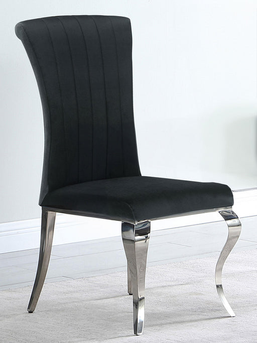 Betty Upholstered Side Chairs Black and Chrome (Set of 4) - Visions in Furniture (La Mirada, CA)