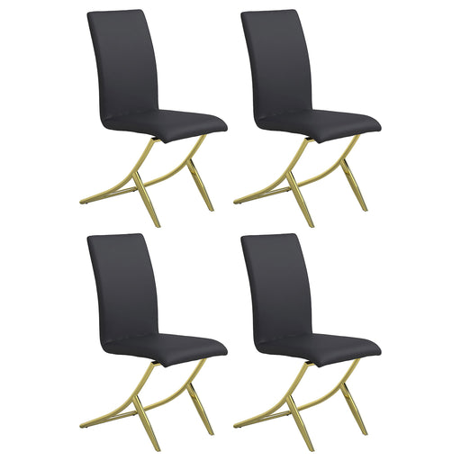 Carmelia Upholstered Side Chairs Black (Set of 4) - Visions in Furniture (La Mirada, CA)