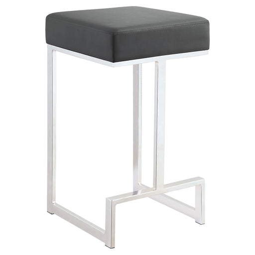 Gervase Square Counter Height Stool Grey and Chrome - Visions in Furniture (La Mirada, CA)