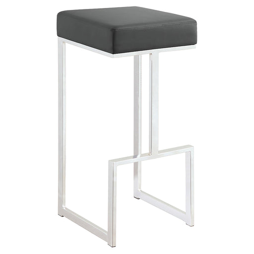 Gervase Square Bar Stool Grey and Chrome - Visions in Furniture (La Mirada, CA)