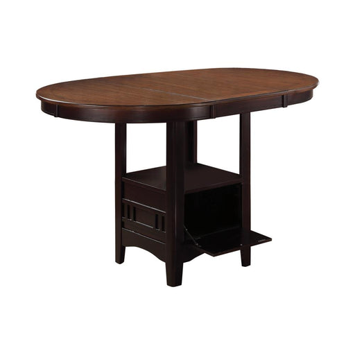 Lavon Oval Counter Height Table Light Chestnut and Espresso - Visions in Furniture (La Mirada, CA)