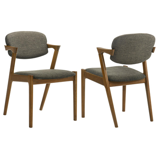 Malone Dining Side Chairs Grey and Dark Walnut (Set of 2) - Visions in Furniture (La Mirada, CA)