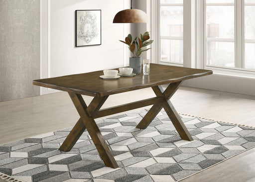 Alston X-shaped Dining Table Knotty Nutmeg - Visions in Furniture (La Mirada, CA)