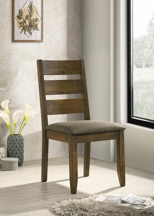 Alston Ladder Back Dining Side Chairs Knotty Nutmeg and Grey (Set of 2) - Visions in Furniture (La Mirada, CA)