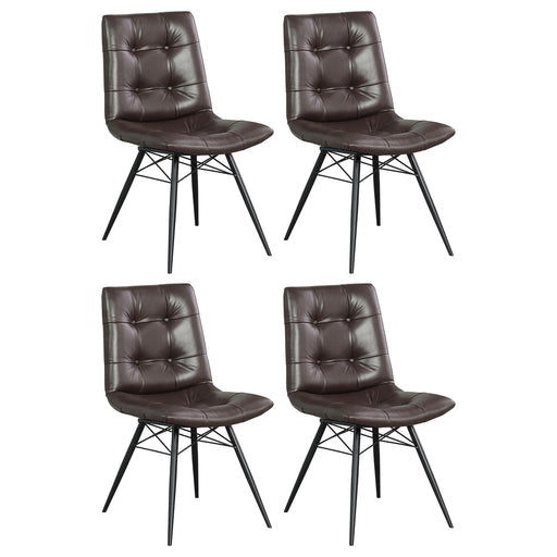 Aiken Upholstered Tufted Side Chairs Brown (Set of 4) - Visions in Furniture (La Mirada, CA)