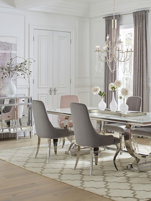 Antoine Upholstered Demi Arm Dining Side Chairs (Set of 2) - Visions in Furniture (La Mirada, CA)