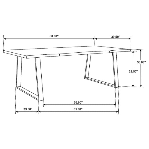 Ditman Live Edge Dining Table Grey Sheesham and Black - Visions in Furniture (La Mirada, CA)