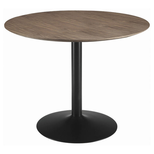Cora Round Dining Table Walnut and Black - Visions in Furniture (La Mirada, CA)