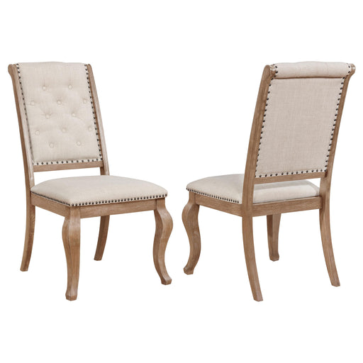 Brockway Tufted Side Chairs Cream and Barley Brown (Set of 2) - Visions in Furniture (La Mirada, CA)