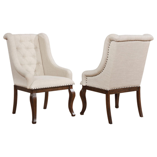 Brockway Tufted Arm Chairs Cream and Antique Java (Set of 2) - Visions in Furniture (La Mirada, CA)