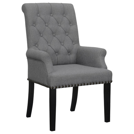 Alana Upholstered Tufted Arm Chair with Nailhead Trim - Visions in Furniture (La Mirada, CA)