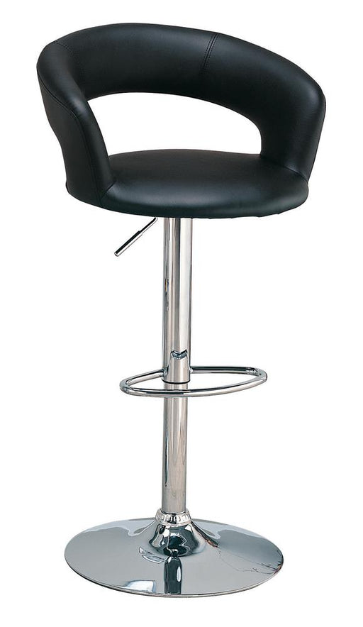 Barraza 29" Adjustable Height Bar Stool Black and Chrome - Visions in Furniture (La Mirada, CA)