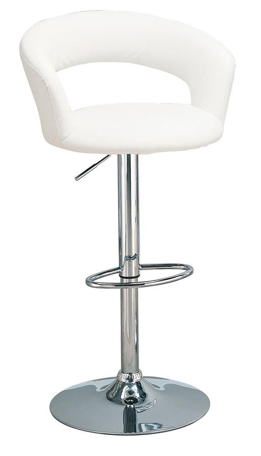 Barraza 29" Adjustable Height Bar Stool White and Chrome - Visions in Furniture (La Mirada, CA)