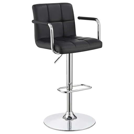 Palomar Adjustable Height Bar Stool Black and Chrome - Visions in Furniture (La Mirada, CA)