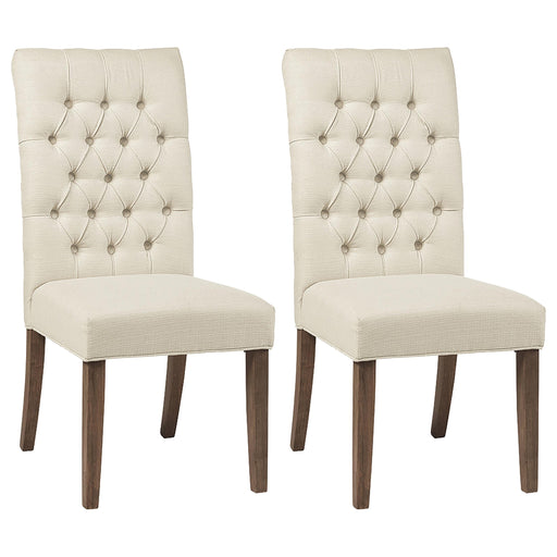 Douglas Tufted Back Dining Chairs Vineyard Oak (Set of 2) - Visions in Furniture (La Mirada, CA)