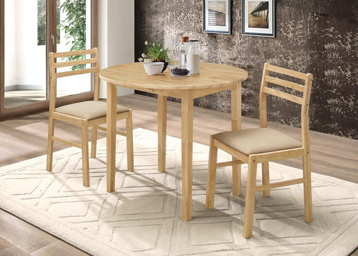Bucknell 3-piece Dining Set with Drop Leaf Natural and Tan - Visions in Furniture (La Mirada, CA)