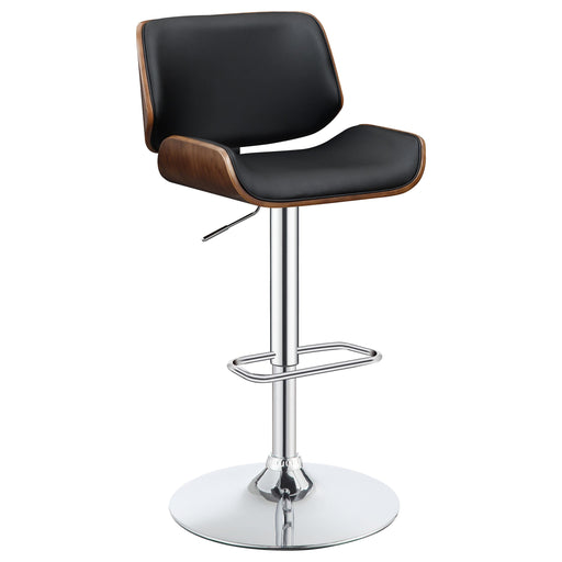 Folsom Upholstered Adjustable Bar Stool Black and Chrome - Visions in Furniture (La Mirada, CA)