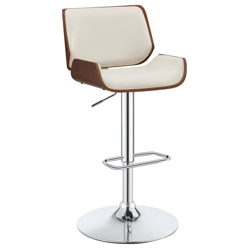 Folsom Upholstered Adjustable Bar Stool Ecru and Chrome - Visions in Furniture (La Mirada, CA)