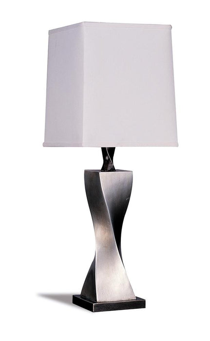 Keene Square Shade Table Lamps White and Antique Silver (Set of 2) - Visions in Furniture (La Mirada, CA)