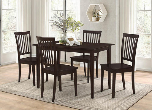 Gomez 5-piece Rectangular Dining Table Set Cappuccino - Visions in Furniture (La Mirada, CA)