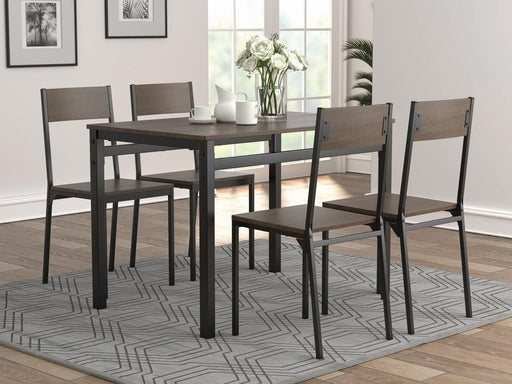 Lana 5-piece Rectangular Dining Table Set Dark Brown and Matte Black - Visions in Furniture (La Mirada, CA)
