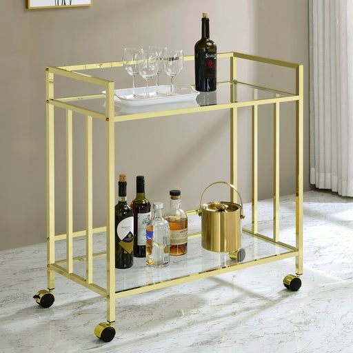 Cara Rectangular Glass Bar Cart - Visions in Furniture (La Mirada, CA)