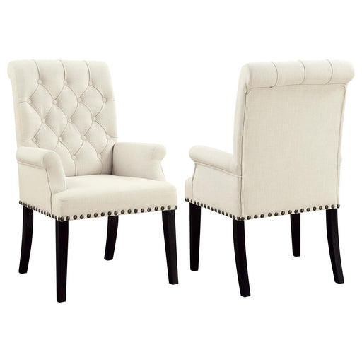 Alana Tufted Back Upholstered Arm Chair Beige - Visions in Furniture (La Mirada, CA)