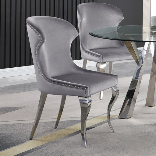 Cheyanne Upholstered Wingback Side Chair with Nailhead Trim (Set of 2) - Visions in Furniture (La Mirada, CA)