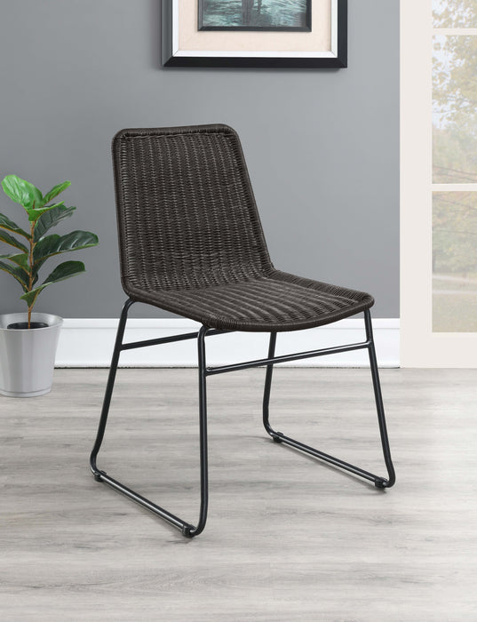 Dacy Upholstered Dining Chairs (Set of 2) Brown and Sandy Black - Visions in Furniture (La Mirada, CA)