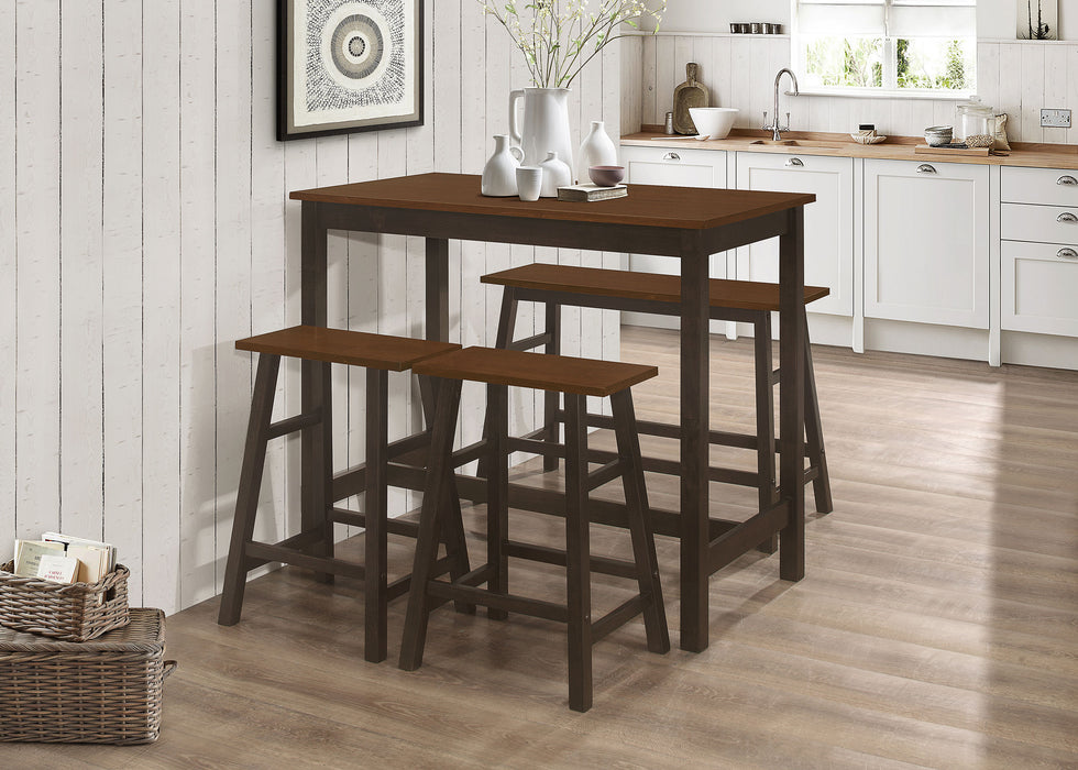 Connie 4-piece Counter Height Set Chestnut and Dark Brown - Visions in Furniture (La Mirada, CA)
