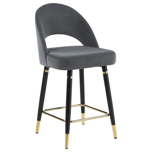 Lindsey Arched Back Upholstered Counter Height Stools Grey (Set of 2) - Visions in Furniture (La Mirada, CA)