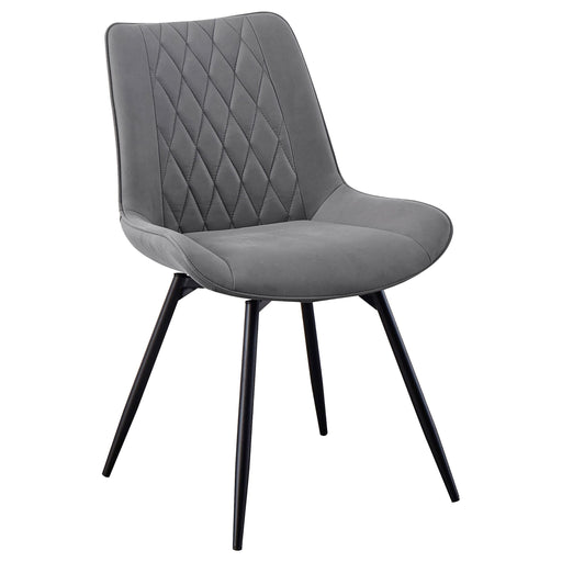 Diggs Upholstered Tufted Swivel Dining Chairs Grey and Gunmetal (Set of 2) - Visions in Furniture (La Mirada, CA)
