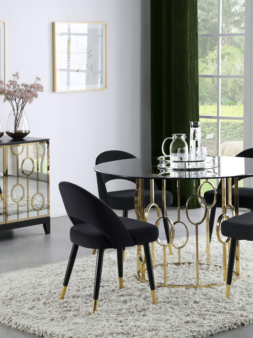 Lindsey Arched Back Upholstered Side Chairs Black (Set of 2) - Visions in Furniture (La Mirada, CA)