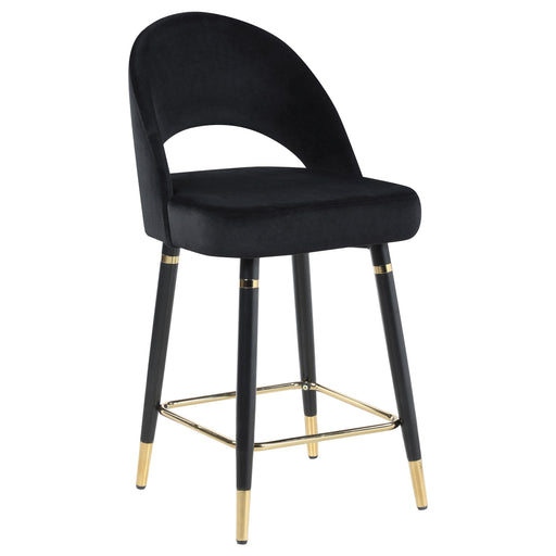 Lindsey Arched Back Upholstered Counter Height Stools Black (Set of 2) - Visions in Furniture (La Mirada, CA)