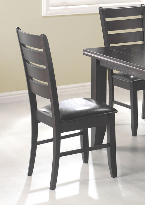 Dalila Ladder Back Side Chairs Cappuccino and Black (Set of 2) - Visions in Furniture (La Mirada, CA)