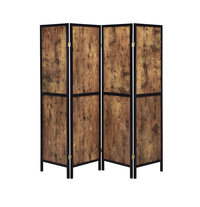 Deepika 4-panel Folding Screen Antique Nutmeg and Black - Visions in Furniture (La Mirada, CA)