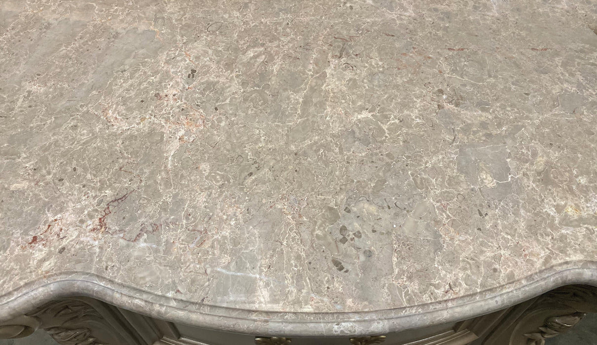 Gorsedd Marble & Antique White Nightstand - Visions in Furniture (La Mirada, CA)